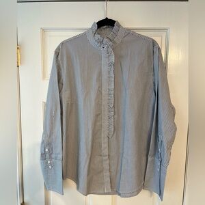 NWT J.Crew Ruffle-Trim Garçon Shirt in Stripe